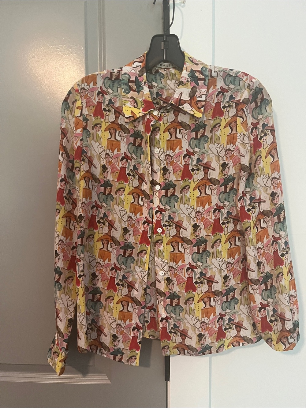 Alice + Olivia Multicolor Illustrated Button-Down Shirt
